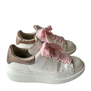 Alexander McQueen Oversized Sneakers White/Rose Gold Size 7
